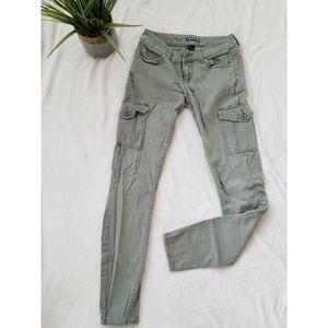 Express Light Army Green Cargo Skinny Pants